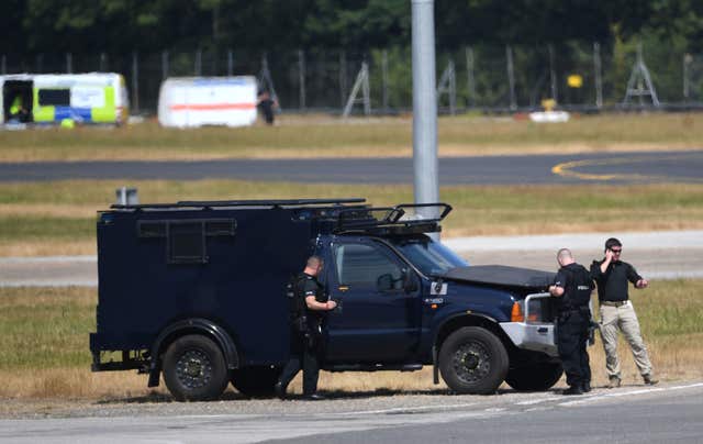 Security personnel at Stansted