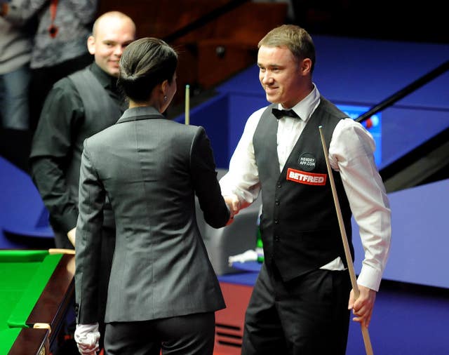 Stephen Hendry, right, marked his final World Championship appearance with a third Crucible 147