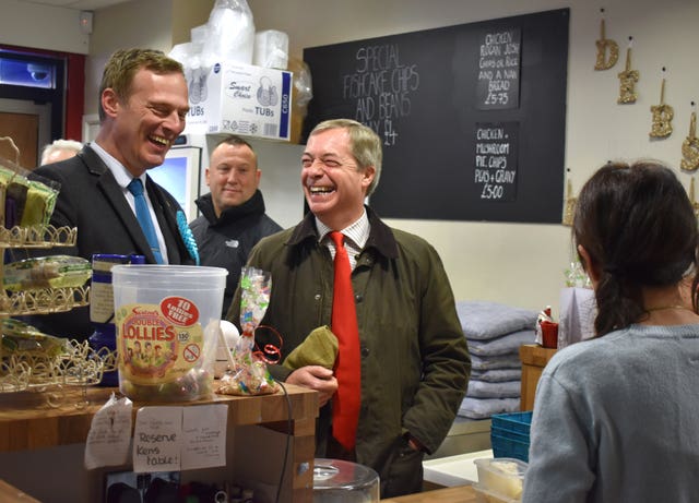 Nigel Farage with Brexit Party candidate Martin Daubney