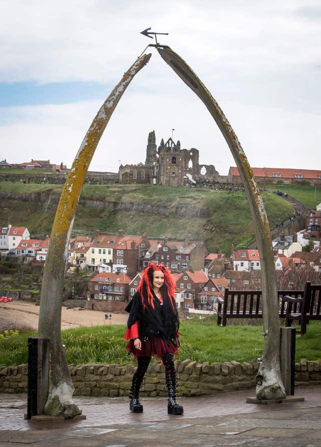 A woman attends the Whitby Goth Weekend in Whitby (Danny Lawson/PA)