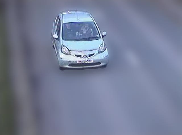 A blurred picture of Hashem Abedi driving his brother Salman in a Toyota car