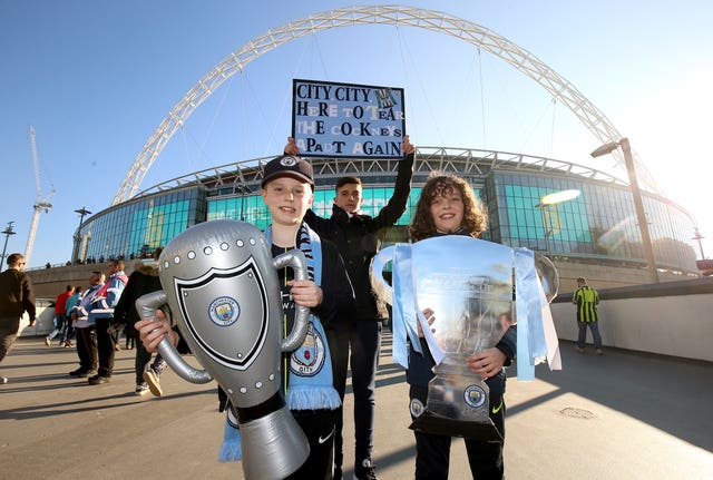 Manchester City fans at the 2019 Carabao Cup final