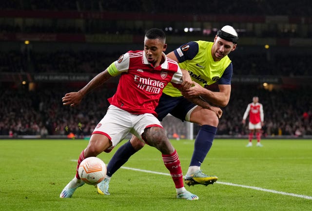Gabriel Jesus came close for Arsenal after the break