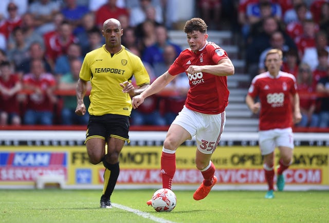 Burke (right) earned a £13million move to RB Leipzig on the back of his displays with Nottingham Forest