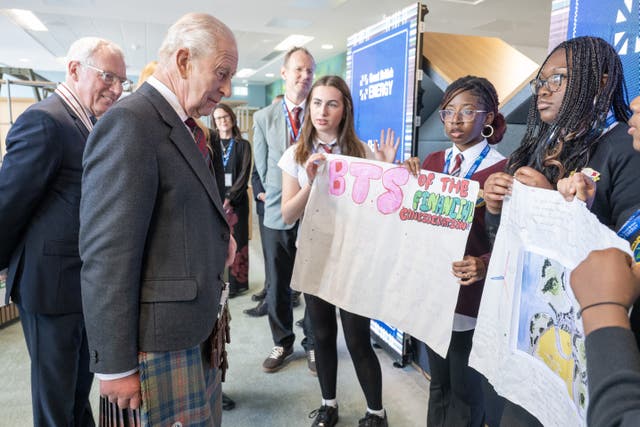Charles meeting school pupils