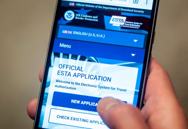 A mobile phone showing the Esta page