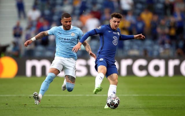 England team-mates Kyle Walker and Mason Mount faced one another in the Champions League final