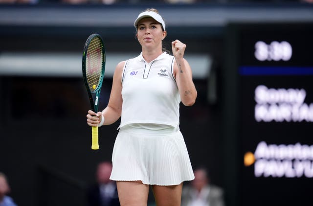 Anastasia Pavlyuchenkova celebrates her victory