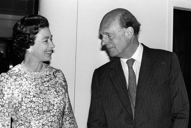 Sir Martin Charteris pictured during the Queen's Silver Jubilee visit to Ulster. PA Wire