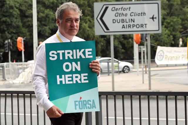 Ryanair pilots taking part in a 24-hour strike over conditions of employment