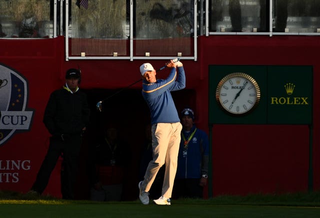 Europe's Sergio Garcia on the first tee