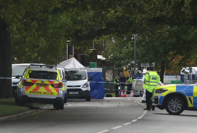 The scene outside Ascot Drive police station in Derby where a man was taken to hospital after being shot by armed officers