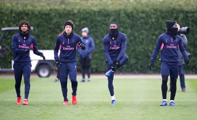 Ainsley Maitland-Niles, second from right, experienced abuse while in the Arsenal Academy