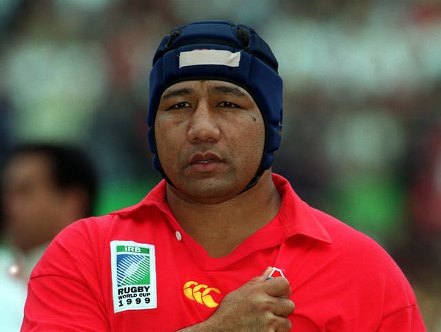 Fe'ao Vunipola, the father of Billy and Mako, lining up for Tonga