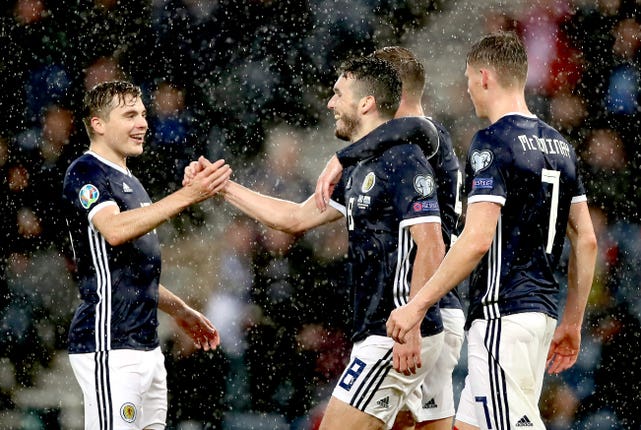 John McGinn claimed the match ball before half-time
