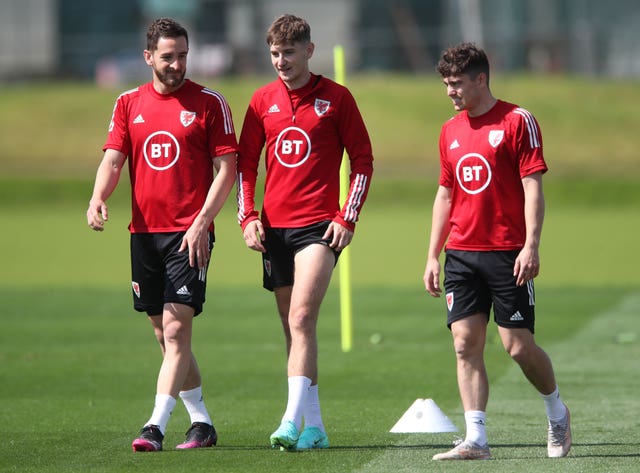 David Brooks (centre) was part of Wales' Euro 2020 squad