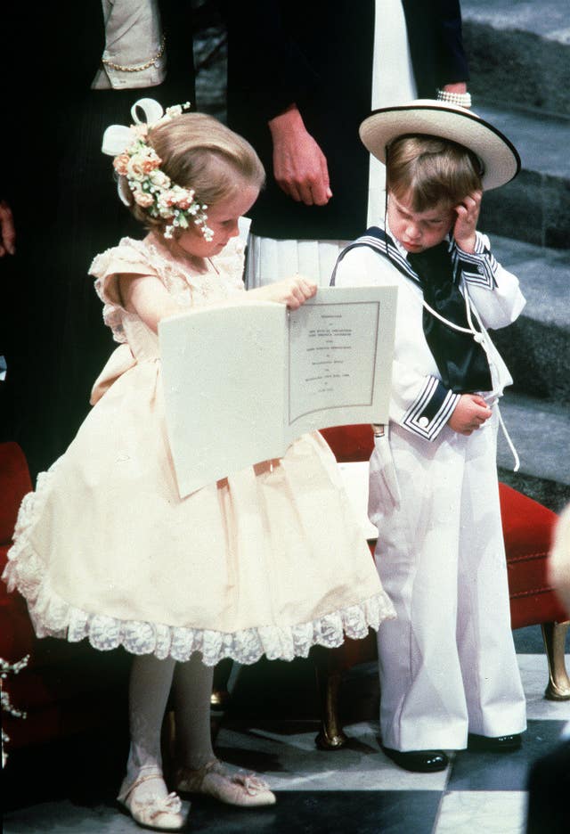 William scratching his head at the Duke of York's wedding (PA)