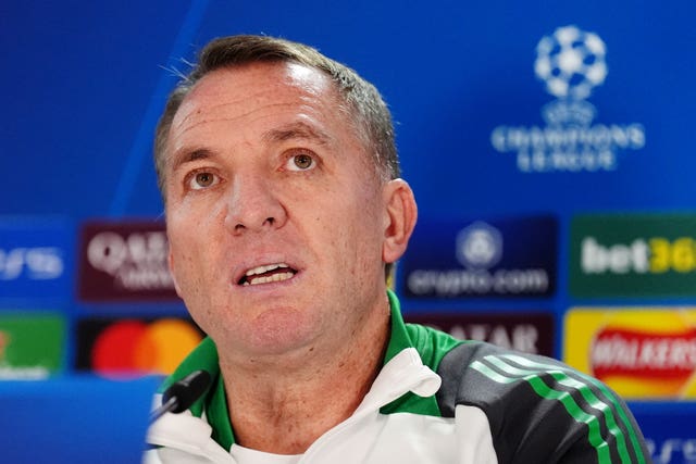 Celtic manager Brendan Rodgers during a press conference at Celtic Park