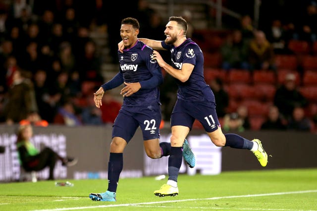 Sebastien Haller, left, got the only goal as West Ham won at Southampton