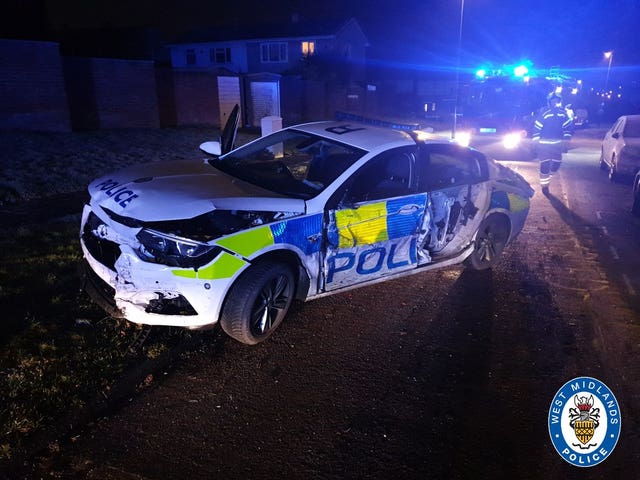 Coventry police car rammed by van