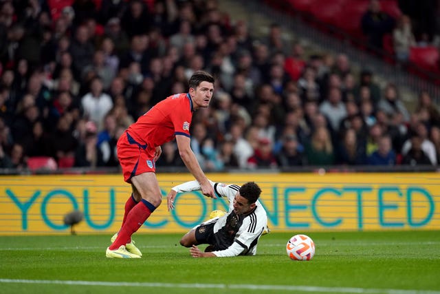 Harry Maguire fouls Jamal Musiala
