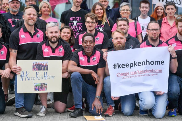 Ken Macharia with his Bristol Bisons RFC team-mates