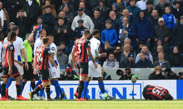 Anthony Knockaert was sent off for Brighton