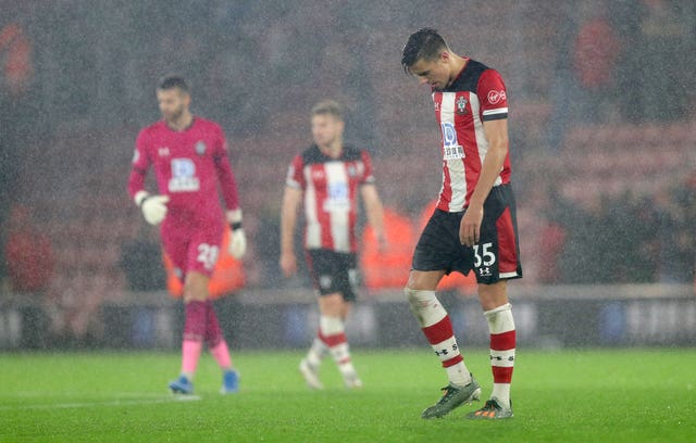 Southampton's Jan Bednarek after his side's 9-0 defeat to Leicester