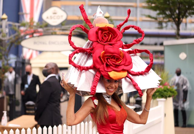 Racegoer Tracy Rose during day three of Royal Ascot at Ascot Racecourse