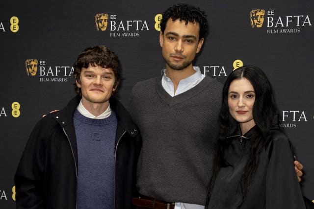 Robert Aramayo, Archie Madekwe and Posy Sterling at the announcement of the nominees for the EE Rising Star Award
