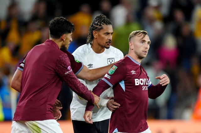 Jarrod Bowen was pulled away from the crowd
