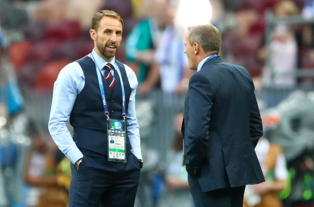 Gareth Southgate surveys the scene at the Luzhniki Stadium as the England manager keeps faith in the team that started against both Colombia and Sweden. 