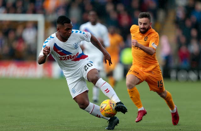 Alfredo Morelos (left) felt he should have had a penalty 