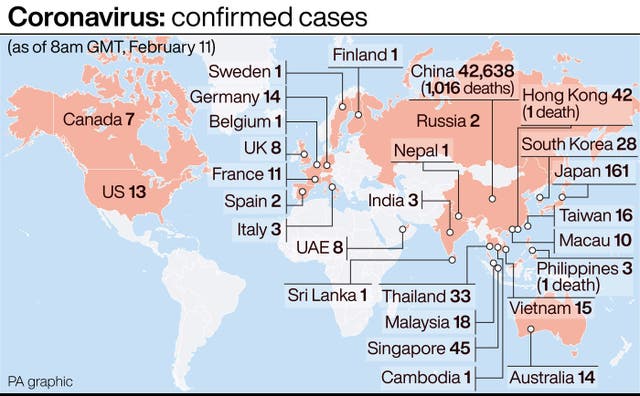 Coronavirus: confirmed cases