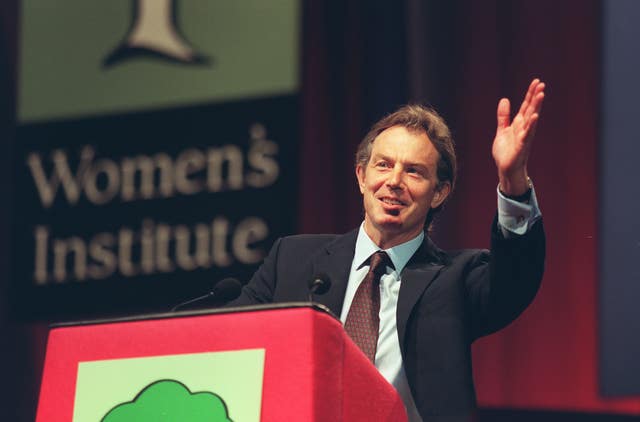 Tony Blair addressing the Women’s Institute annual conference at Wembley where he was slow-handclapped