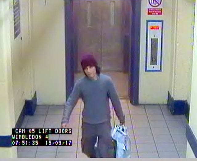 Ahmed Hassan at Wimbledon Station before the Parsons Green bomb was detonated  (Met Police/PA)