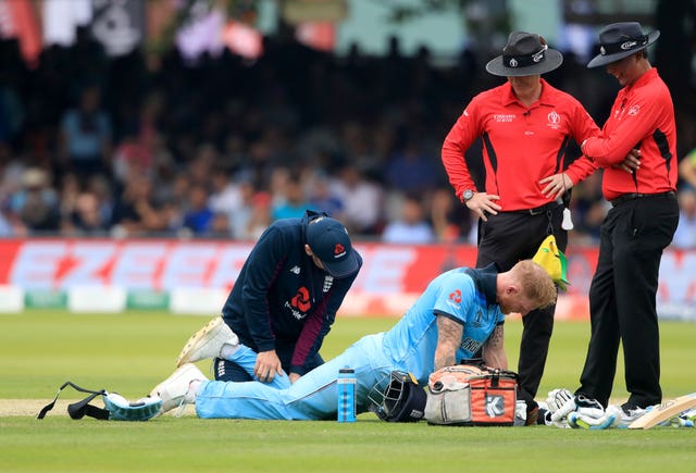 Ben Stokes received treatment from a physio during his innings