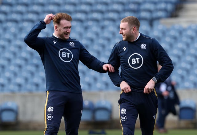 Stuart Hogg (left) and Finn Russell (right) are set to miss the Murrayfield fixture