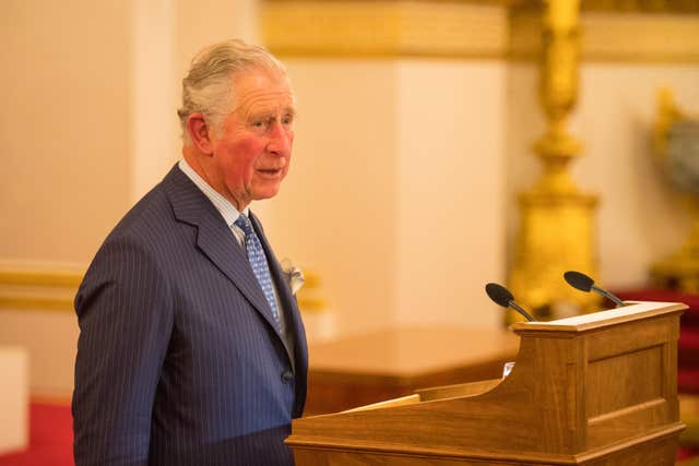 The Prince of Wales speaks at the reception to celebrate frontline nursing (Dominic Lipinski/PA)
