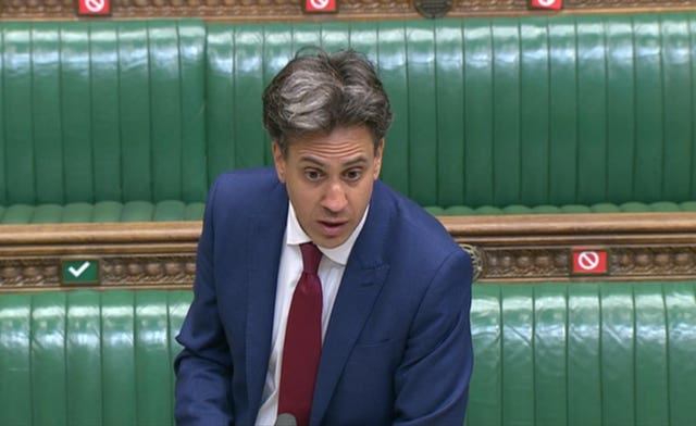 Ed Miliband speaking during the debate 