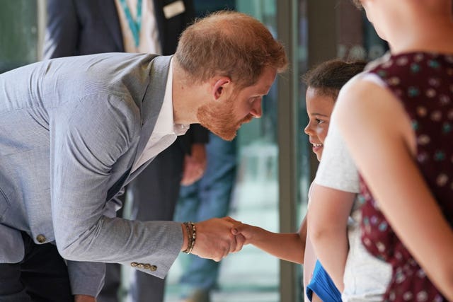 The Duke of Sussex meets youngsters at Sheffield Children’s Hospital, where he was officially opening a new wing