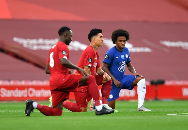 Premier League players took a knee to show support for the Black Lives Matter movement 