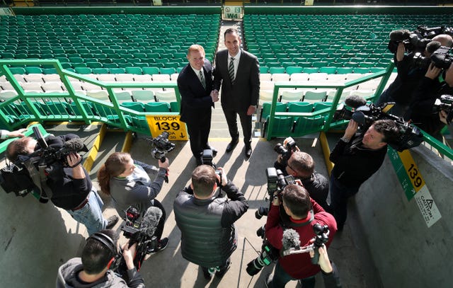 Neil Lennon (left) and assistant John Kennedy are the new men in charge of Celtic 