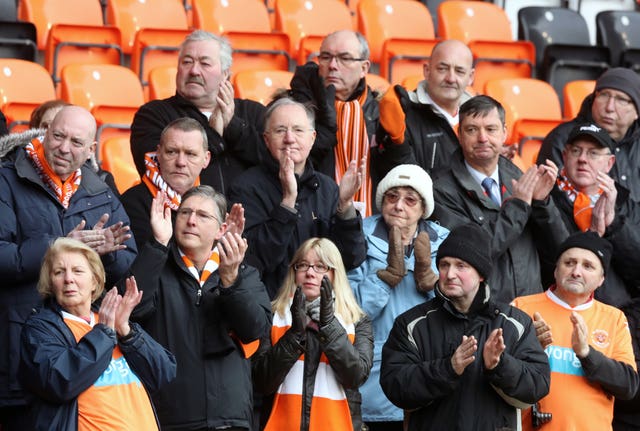 Blackpool fans paid tribute to Jimmy Armfield at Bloomfield Road