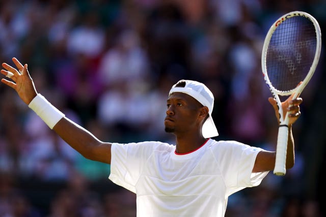 Chris Eubanks celebrates his victory over Cameron Norrie