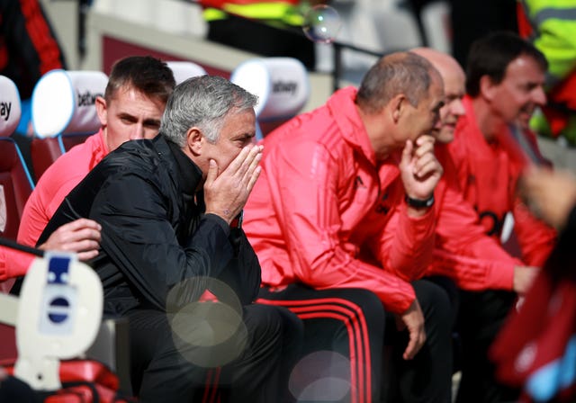 Jose Mourinho saw his side lose 3-1 at West Ham at the weekend (Ian Walton/PA).