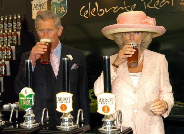 Charles and Camilla enjoying a pint