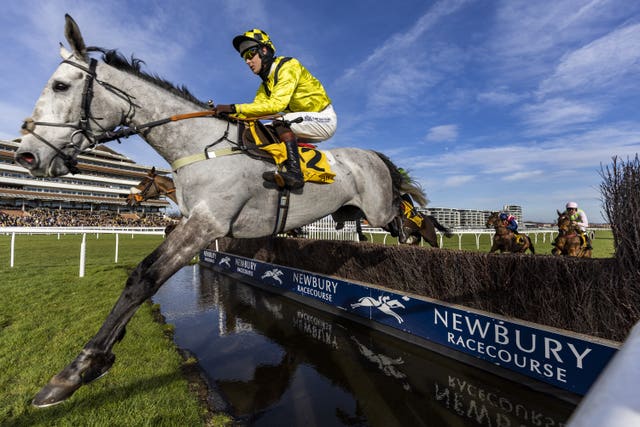 Eldorado Allen on his way to winning the Denman Chase at Newbury