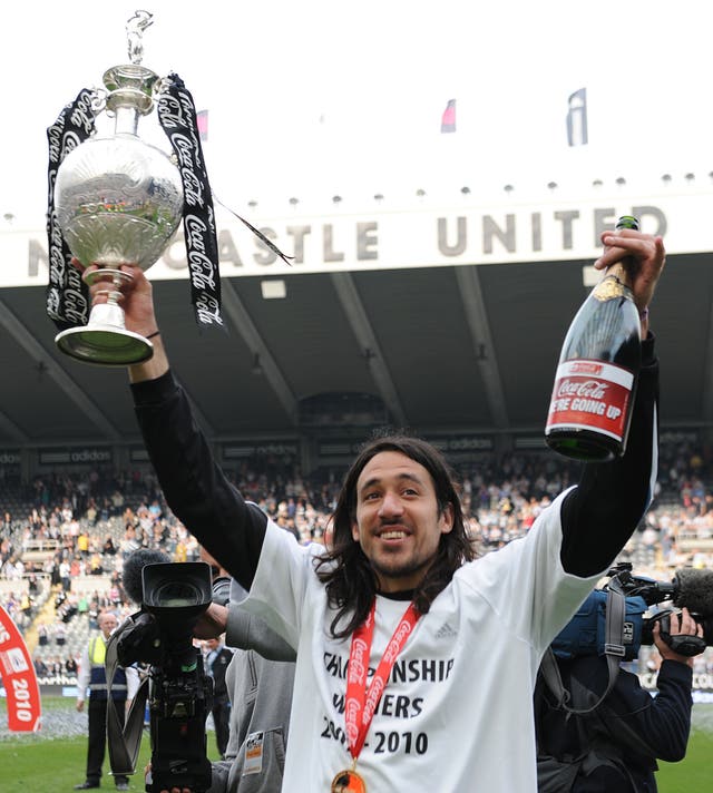 Jonas Gutierrez helped Newcastle win the Championship in 2010