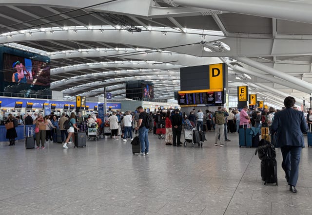 Passengers at Terminal 5 Heathrow ,